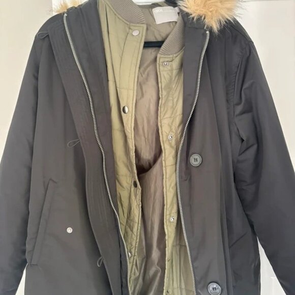 Double layer Parker style coat - Picture 2 of 7
